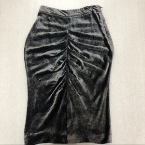 Giorgio Armani Vintage Grey Velvet Pleated Skirt Size 36